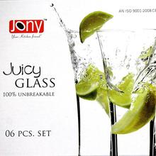 Jony Juicy 6 Pieces Glass Set 100% Unbreakable