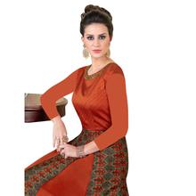 Stylee Lifestyle Rust Satin Embroidered Gown (1317)