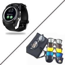 Combo Of V8 Bluetooth Smart Watch  + 5 In 1 Multi Use Polarized Magnetic Sunglasses