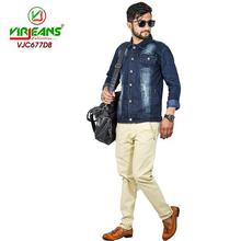 Virjeans Denim (Jeans) Non-Stretchable Jacket For Men Dark Blue-(VJC 677)