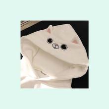 Women Hoody Women Cute Cat Hoodie Long Sleeve Elastic Warm