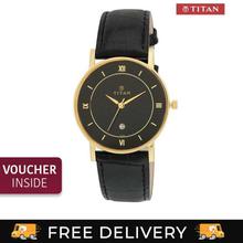 9162YL02 Black Dial Leather Strap Watch For Men
