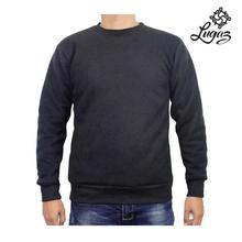Black Fur Inside Solid Sweatshirt For Men