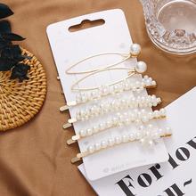 Ins Fashion 1Set Women Girls Elegant Pearls Hair Clips Sweet