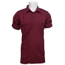 Maroon Half Sleeve Front Buttoned Shirt For Men