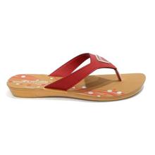 aeroblu Red V-Strap Slip On Sandals For Women - 2407