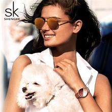SK Luxury Leather Watches Women Creative Fashion Quartz Watches For Reloj Mujer 2018 Ladies Wrist Watch SHENGKE relogio feminino