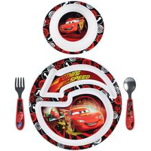 Cars Print Plate Bowl Folk and Spoon Dinner Set For Kids - Y9459