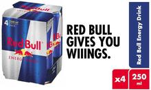 RED BULL - ENERGY DRINK (250ML) x 4 CANS