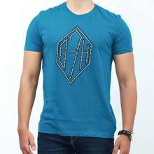 Being Human Blue Round Neck Printed T-Shirt For Men