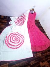 Printed Gown With Fancy Flowers Dupatta