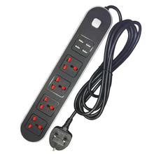 Extension cord with 4 AC Universal Sockets + 4 USB Ports