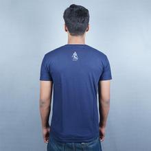 Namaste Grey Navy Blue Printed T-Shirt for Men