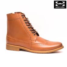 Caliber Shoes Tan Brown Lace Up Lifestyle Boots For Men - ( 507 C)
