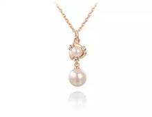 Long Natural Pearl Pendant Necklace