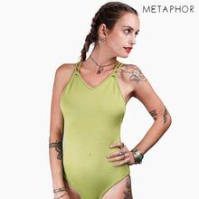 METAPHOR Light Green Solid Swimsuit For Women(Plus Size) - MSS12S