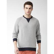 Mast & Harbour Men Grey Melange Solid Sweatshirt