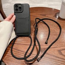Crossbody Sling Shoulder Strap Lanyard Card Slot Phone Case Cover for iPhone 11 XS Max 7 Plus For iPhone 15 14 13 12 Pro Max 11 X XR 8+