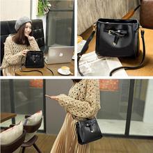 PU Leather Shoulder Crossbody and Barrel Bag for Women (Black 41001398)