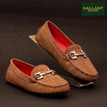 Gallant Gears Dk Camel Leather Loafers For Women - ( 3083-13  )