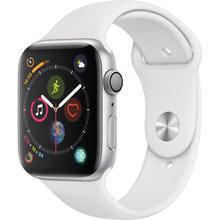 Apple Watch Series 4 (GPS Only, 44mm, Silver Aluminum, White Sport Band)