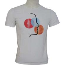 Men White Printed Round Neck T-shirt