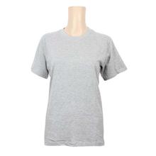 Grey Solid Round Neck Cotton T-Shirt For Women