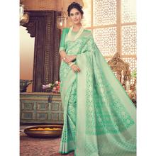 Stylee Lifestyle Turquoise  Banarasi Silk Jacquard Saree -1528