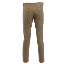 Slim Fit Check Chinos Pant For Men-Brown
