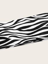 Zebra Striped Bandeau With High Cut Bikini Set