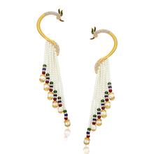 Sukkhi Designer Pearl Gold Plated Peacock Meenakari Ear Cuff For Women