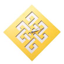 Yellow Endless Knot Elegant Analog Wall Clock