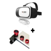VR 2.0 Pack of 2 - Virtual Reality 3D Glasses with Bluetooth Remote with 3 in1 Mobile Clip Lens