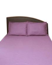 Purple Striped Medium Size Bedsheet With 2 Pillow Covers