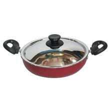 Pigeon Red/Black  Non-Stick With Stainless Lid 22.6 cm Kadai