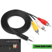 3.5mm Male to 3 RCA Male Plug Composite Audio Video Cable Adapter