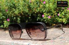 GREY JACK Square Wayfarer Shaded Black Lens With Black Metal Frame With 400% Uv Sunglasses For Men & Women