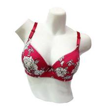 Pink Floral Printed C Cup Foam Bra For Women