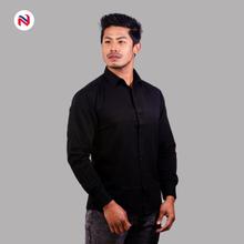 Nyptra Black Full Sleeves Premium Cotton Shirt For Men