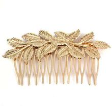 Girl Head Chain Hair Band  Hot Fashion Punk Women Girls Golden Leaf Hair Comb Hair Clip Jewelry