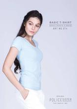 Police Light Blue Solid T-Shirt For Women (ST.3)