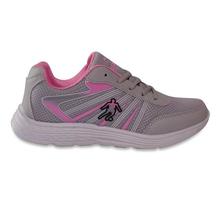 Grey/Pink Lace-Up Sports Shoes For Women