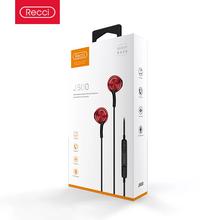 Recci J500 3.5mm Wired in Ear Earphones with Mic & Volume Remote Control Deep Bass 3.5mm Sport Headphones Stereo Sound Compatible with iPhone & Android, Laptop