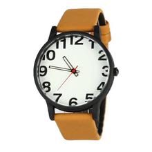 White Round Dial Synthetic Leather Analog Watch- Unisex