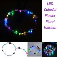 Girl Head Chain Hair Band  LED Colorful Flower Floral Hairband Garland Crown  Glowing Wreath Vines Headband