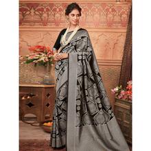 Stylee Lifestyle Black Banarasi Silk Jacquard Saree -1488