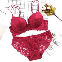 SALE -  New  Lace Embroidery Bra Set Women Plus Size Push Up