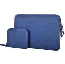 13.3 inch Denim Fashion Zipper Linen Waterproof Sleeve Case Bag for Laptop Notebook, with A Small Bag for Mouse