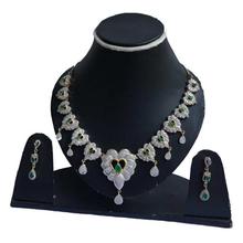 WHITE AMERICAN DIAMOND EMBELLISHED  NECKLACE SET FOR WOMEN