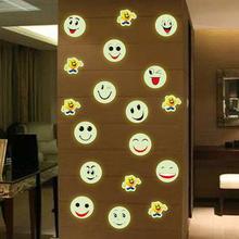 Smiley Face Emoji Wall Sticker Luminous Decals Kids Room Decor